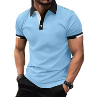 3D Count Solid Color Lapel Short Sleeve Polo Shirt Casual Loose